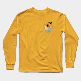 Dachshund Dog with Easter Eggs in Basket Long Sleeve T-Shirt